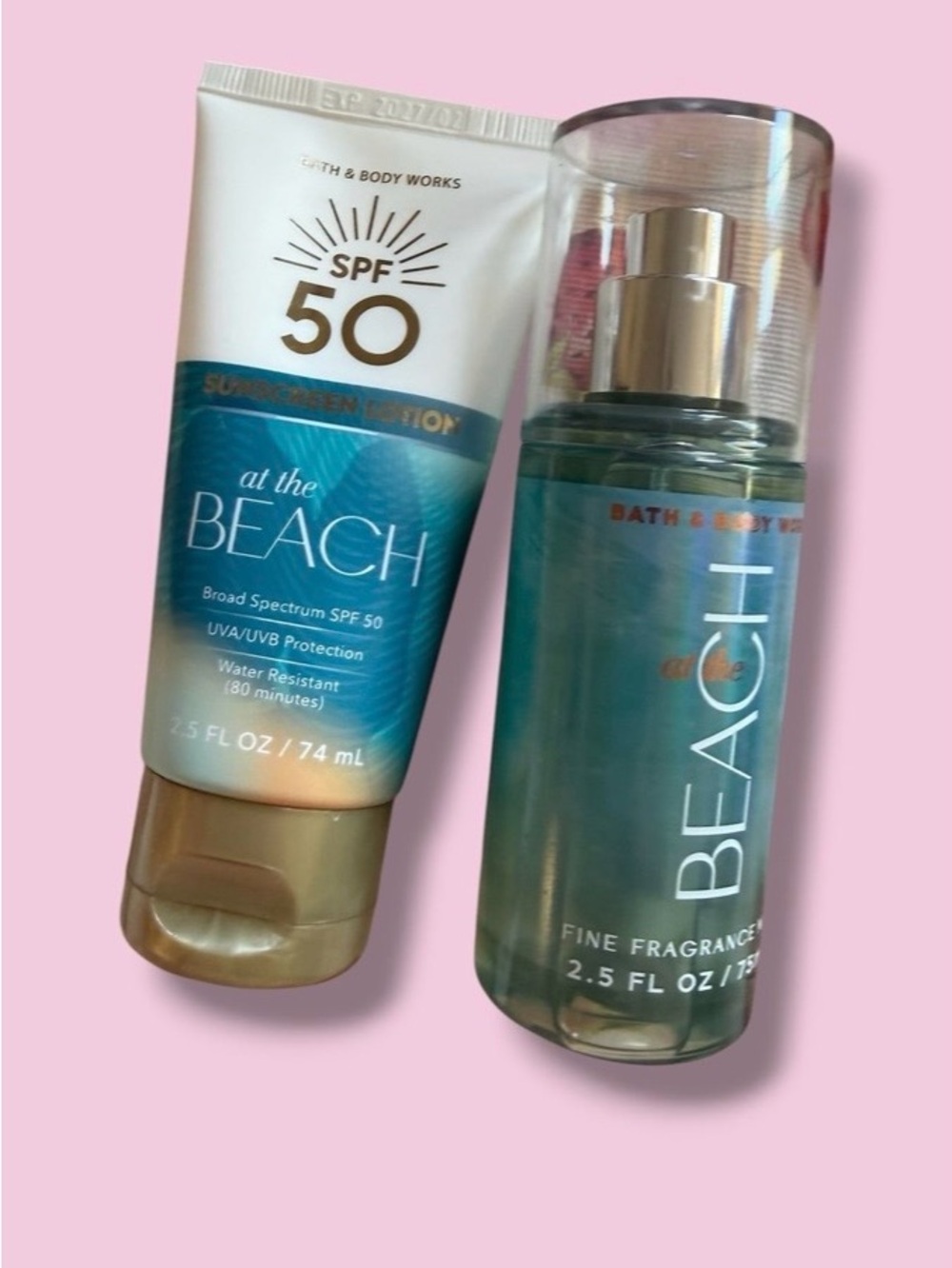 Bath & Body Works At The Beach SPF 50 Lotion & Fragrance Mist - Teal, Gold